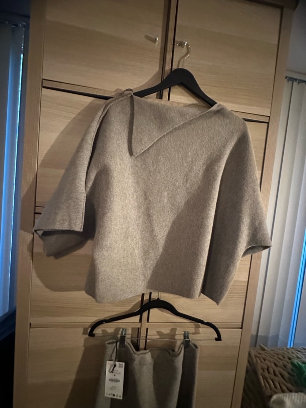 Women's Taupe Gray Knit Sweater Set - Cozy